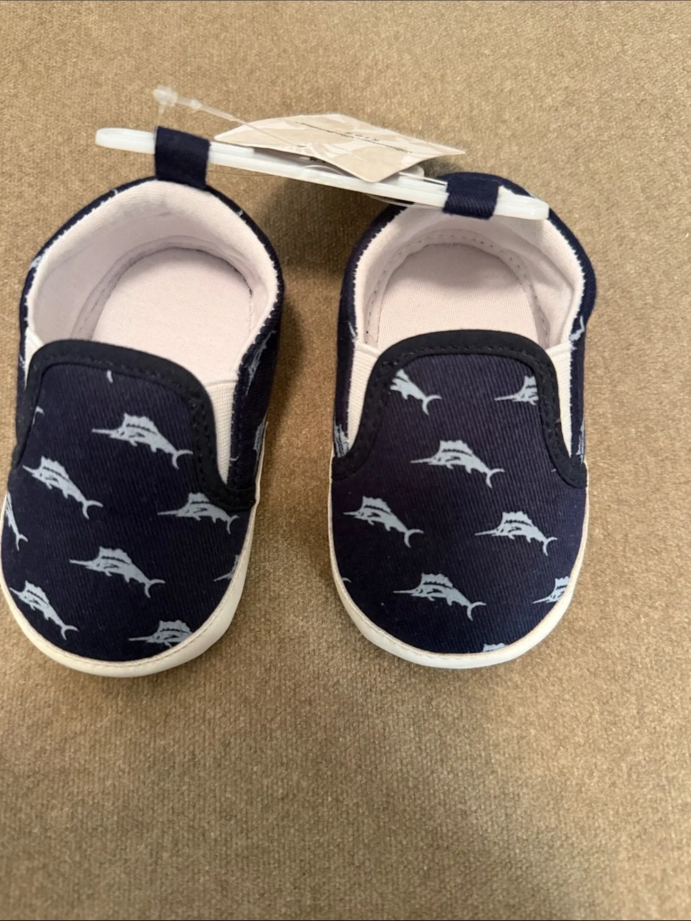 Tommy John Navy and White Marlin Slip-On Baby Shoes